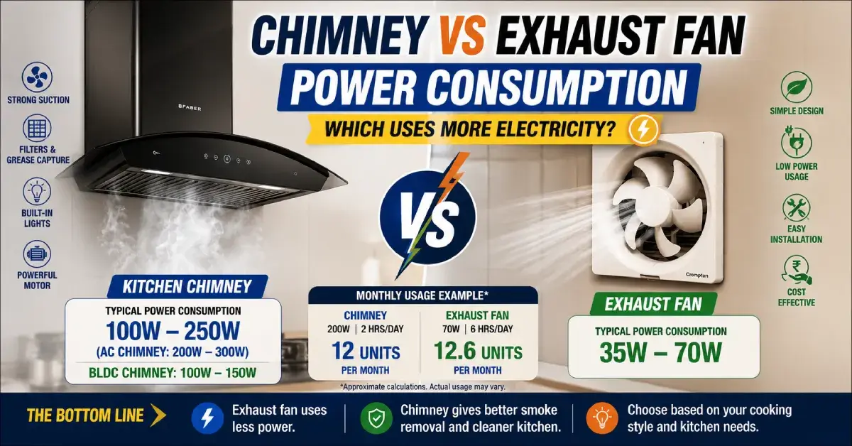 Chimney vs Exhaust Fan Power Consumption